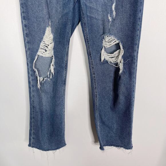 Wild Fable Women 6 High Rise Straight Ankle Jeans Ripped Button Fly Denim Cotton - Picture 4 of 13